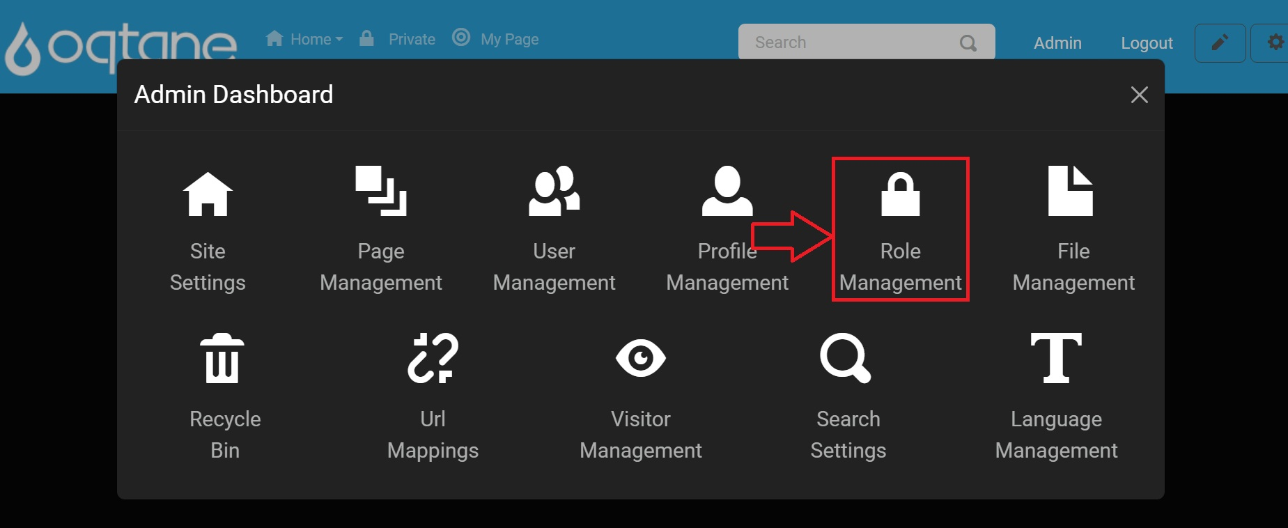 Admin Dashboard Role Management