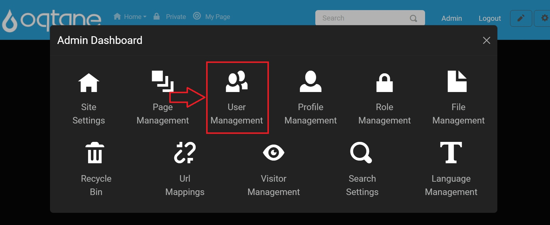 Admin Dashboard User Management