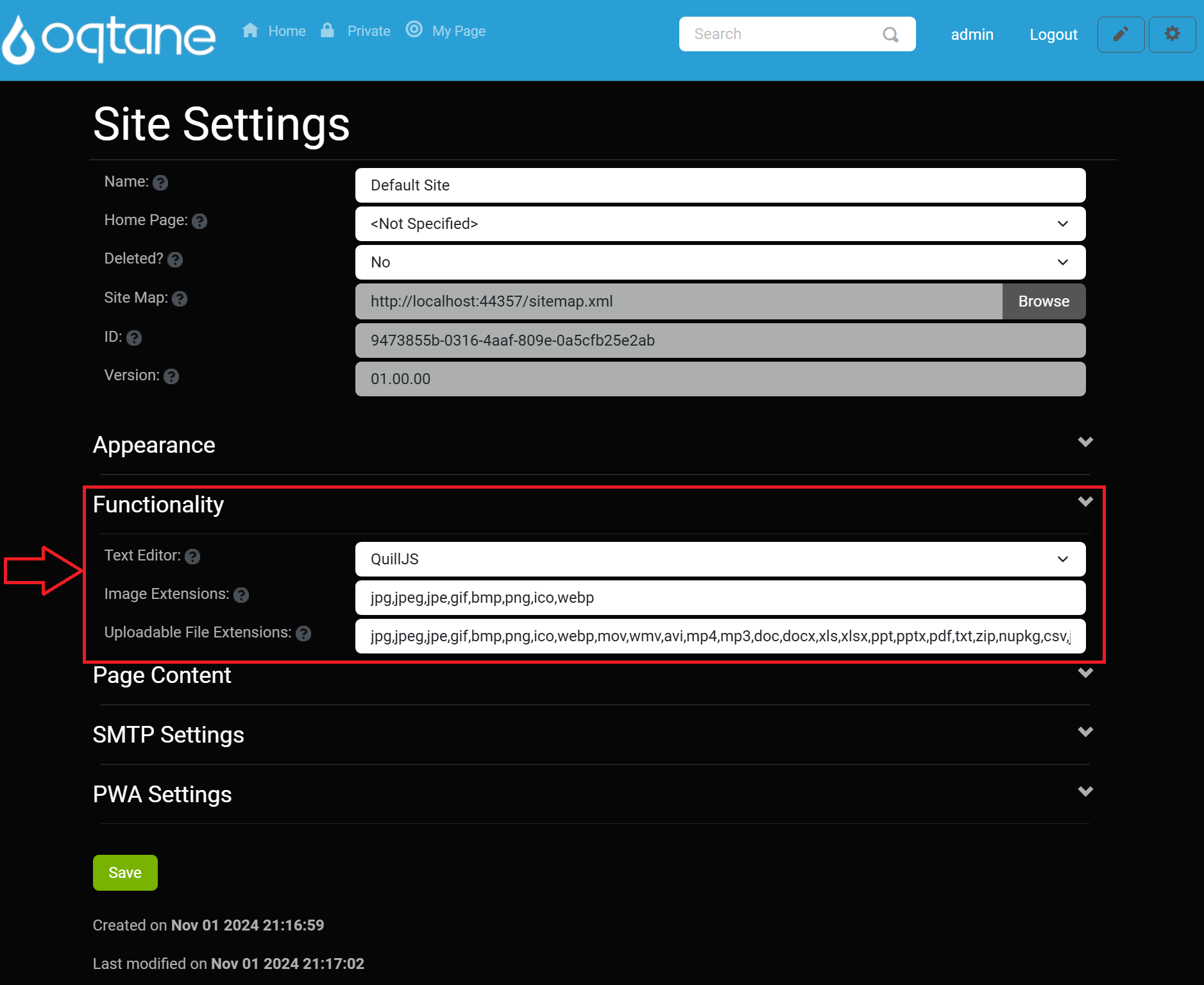 functionality-settings