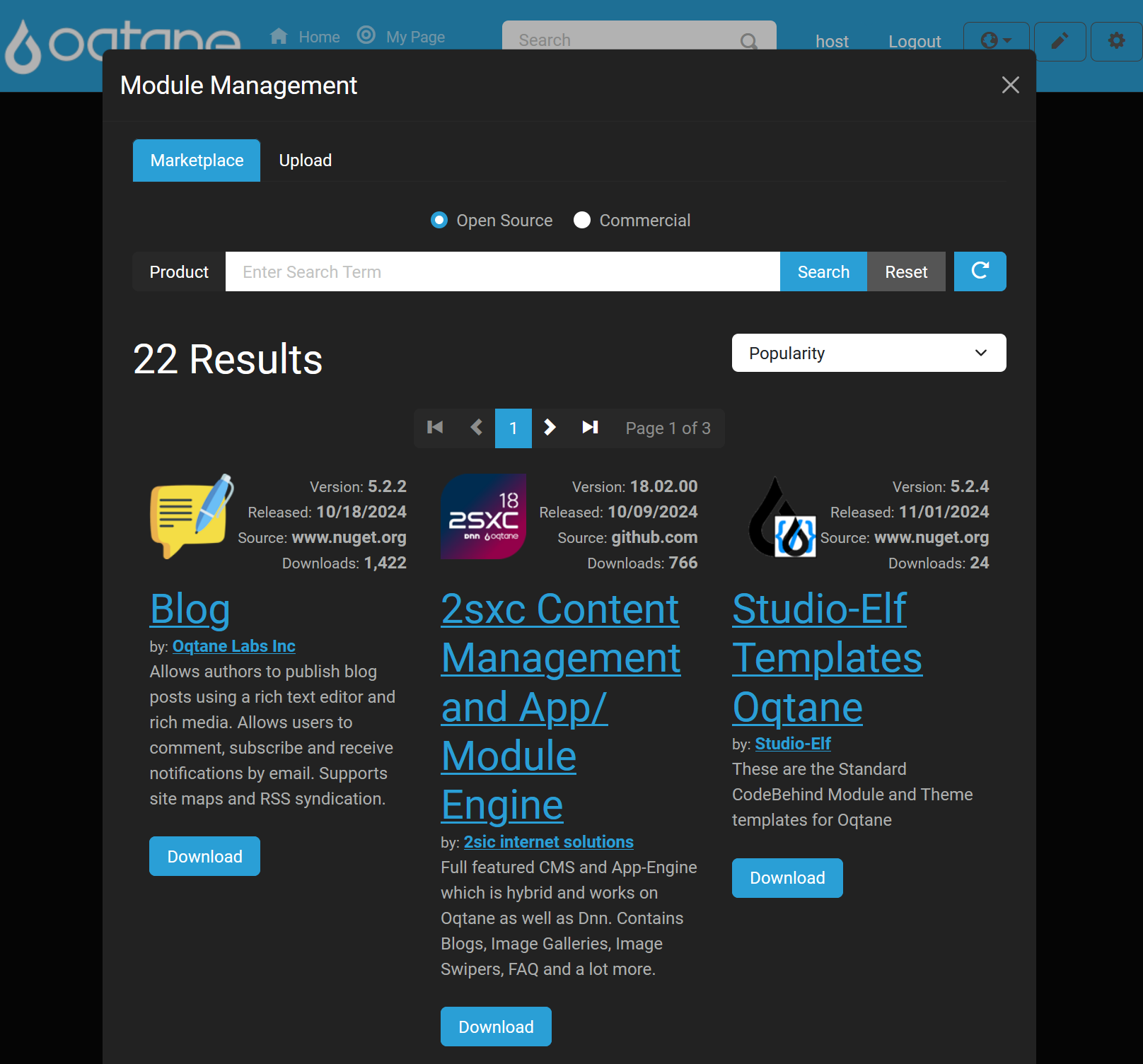 Module Management Install Modules Marketplace