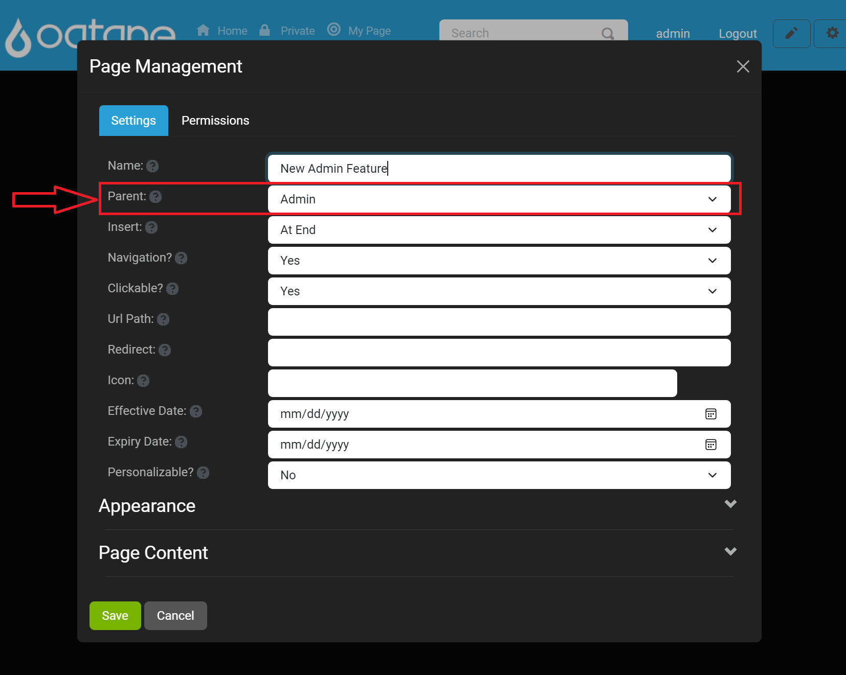 Admin Dashboard Create Admin Page