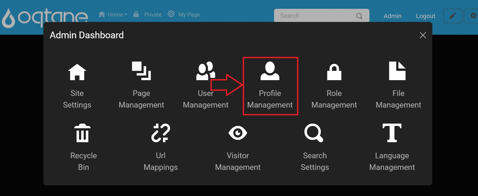 Admin Dashboard Profile Management