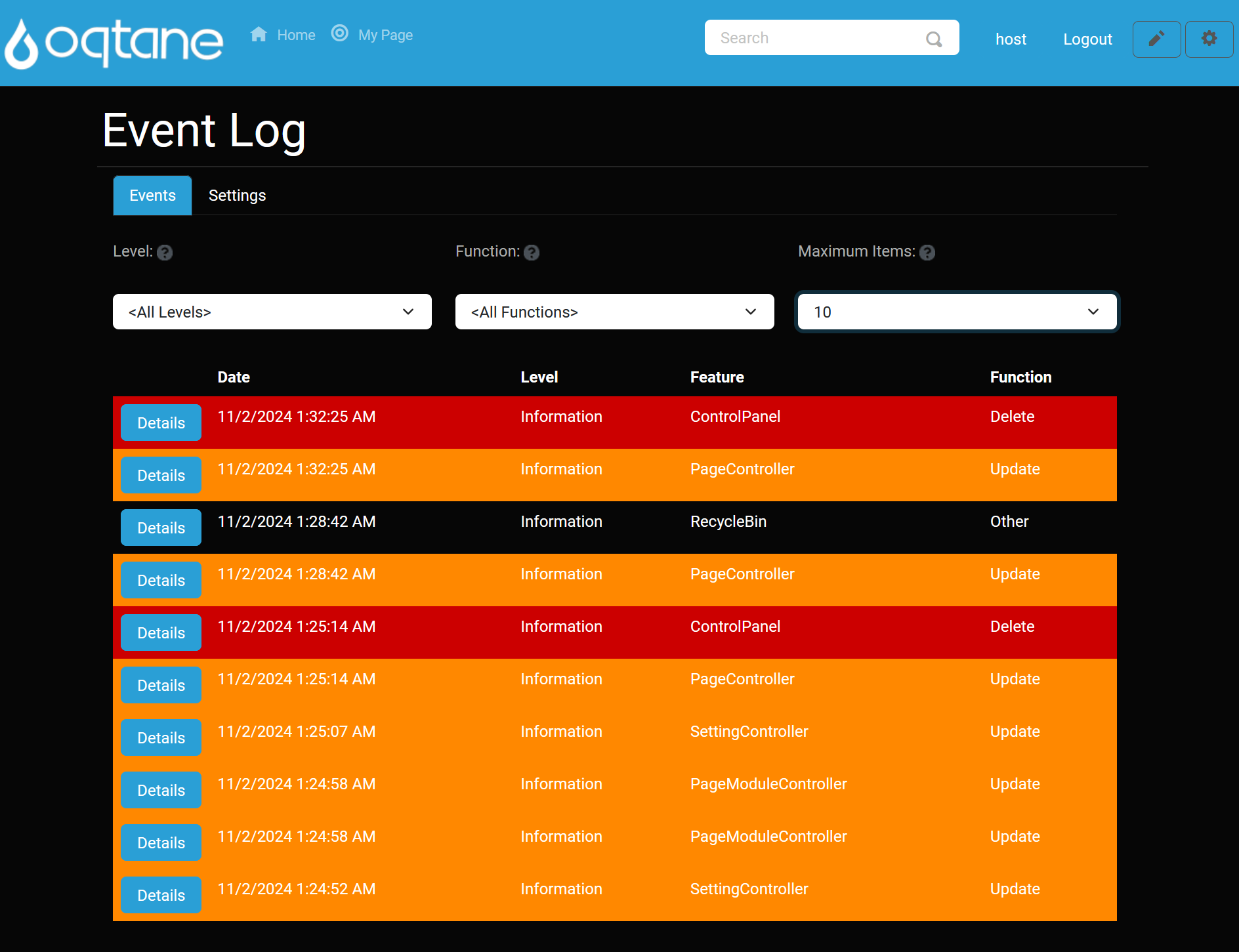 Event Log