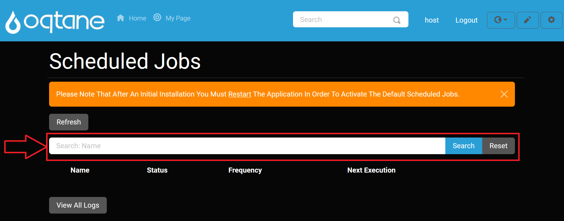 Scheduled Jobs Search