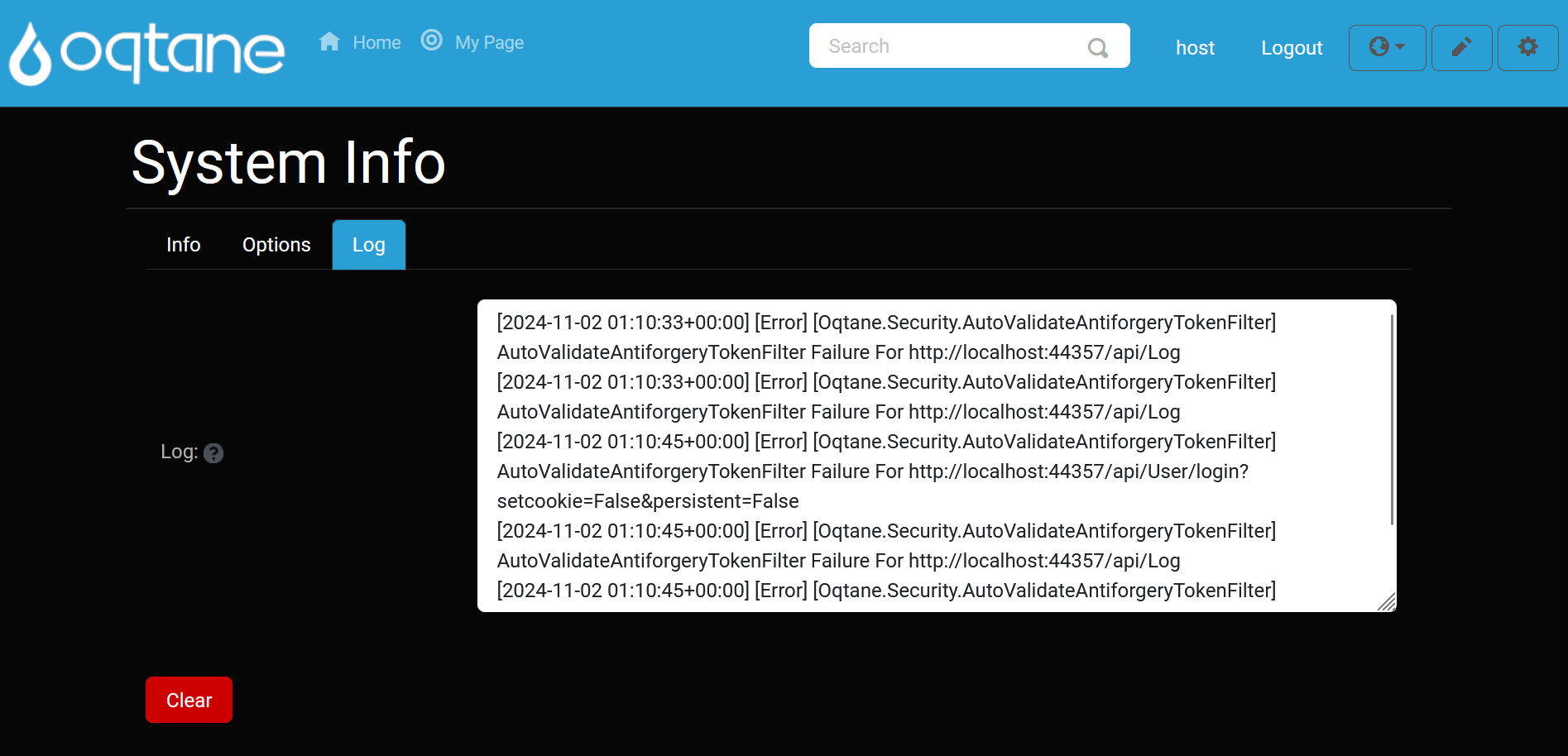 Log Tab