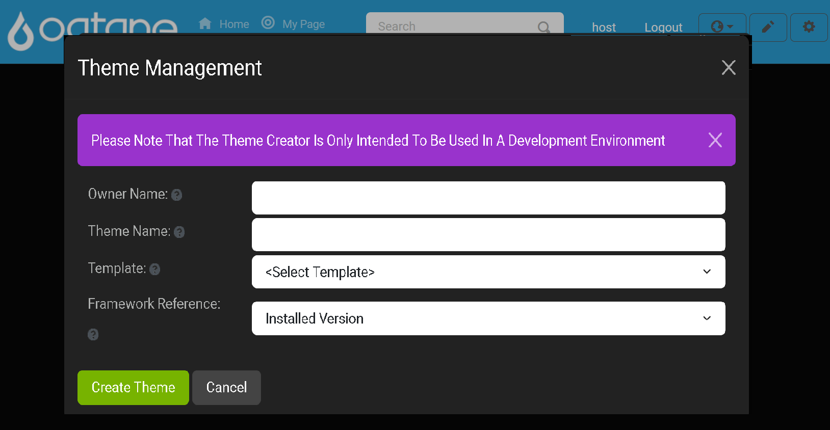 Theme Management Create Theme Production Notification